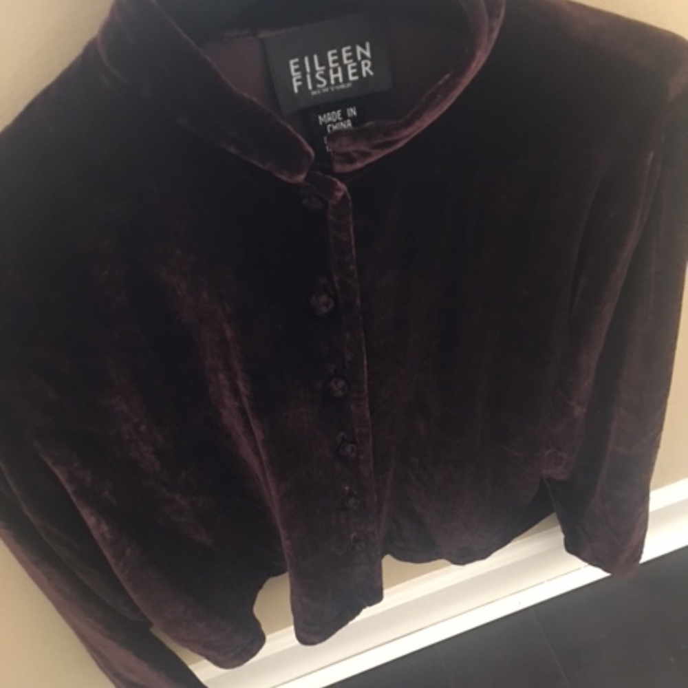 Eileen Fisher brown  velvet jacket